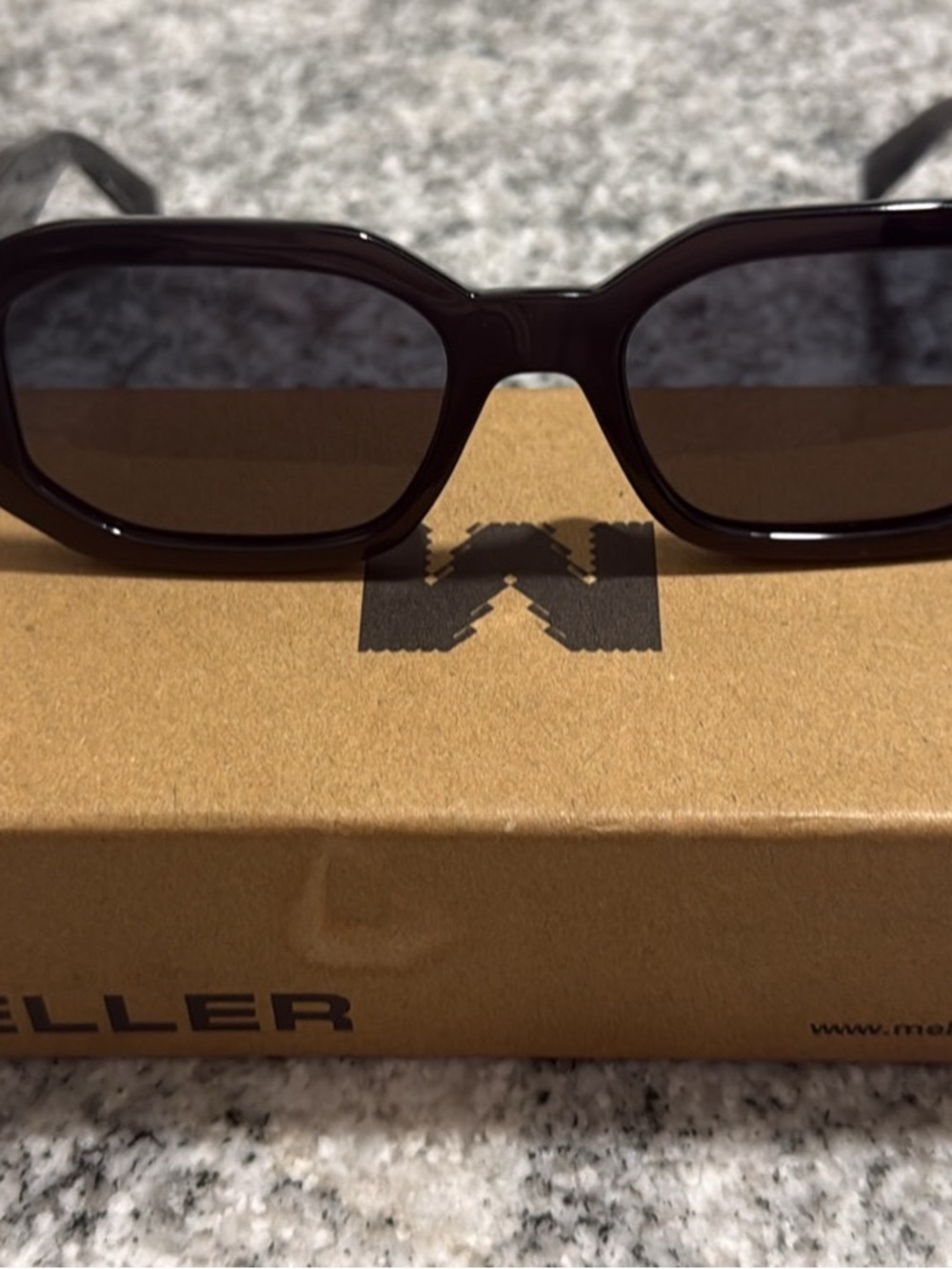 Men's Black Frame Sunglasses with Brown Lenses